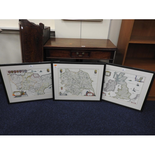 366 - Three framed reproduction maps