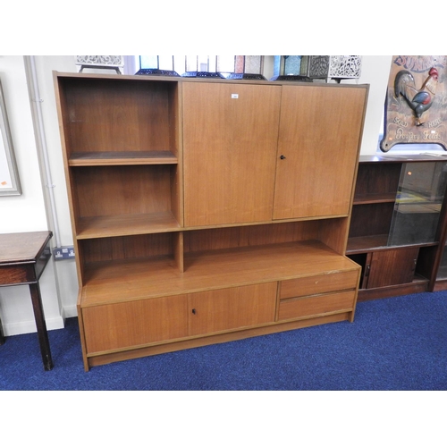 369 - Retro teak highboard, height 160cm, width 180cm