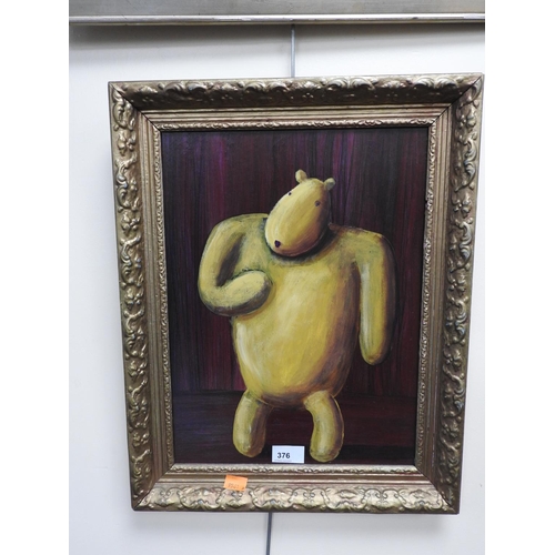 376 - Alan Albert Smith, Bear (a bit golden), acrylic on board, 39cm x 29cm, framed