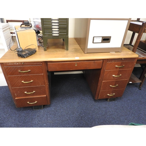 384 - 1950s twin pedestal office desk