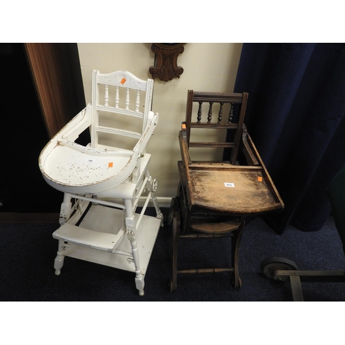 390 - Two Victorian child's metamorphic high chairs