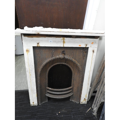 478 - Victorian cast iron and wooden fire surround