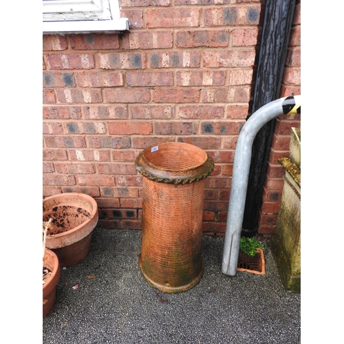 484 - Terracotta 'chimney' garden forcer