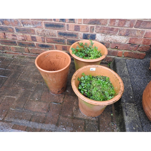 491 - Three terracotta planters