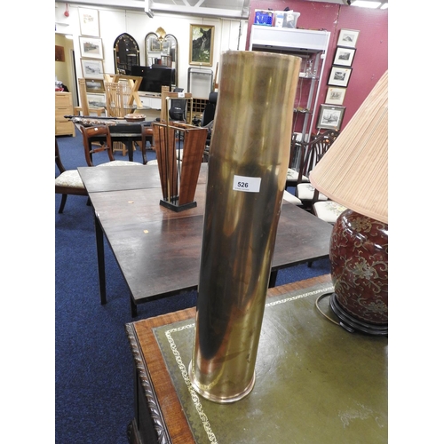 526 - Modern 105mm tank shell dated 1966, height 62cm