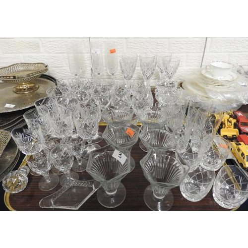 3 - Glassware including champagne flutes, wine glasses, brandy glasses, tumblers and dessert glasses etc... 
