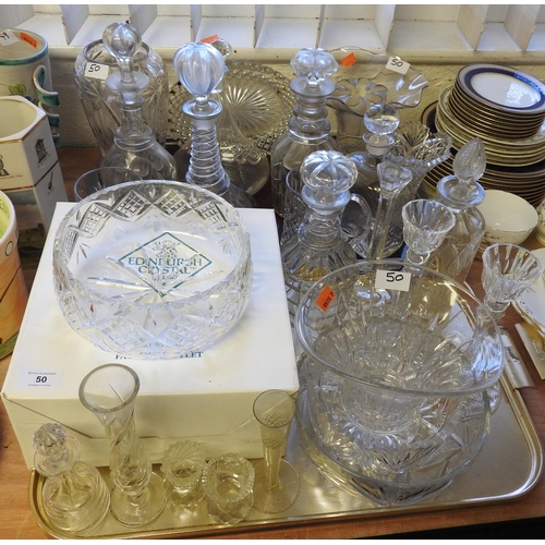 50 - Quality glassware including a boxed Edinburgh Crystal fruit bowl, further bowls, vases, Victorian an... 