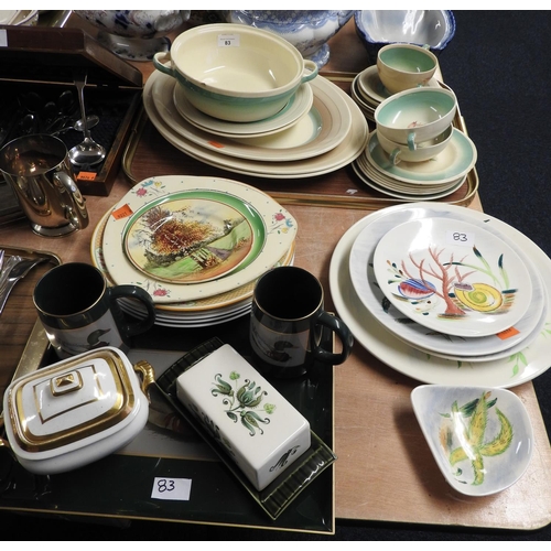 83 - Susie Cooper Crown Works part dinner service, Masons South Seas Ironstone plates and dish, Royal Dou... 