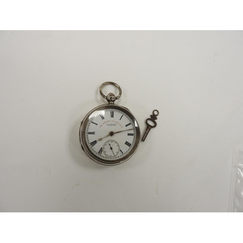 280 - Late Victorian silver cased open faced pocket watch Express English Lever, hallmark Chester 1898, wi... 