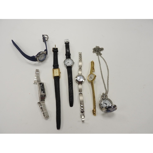 301 - Assorted fashion wristwatches and a fob watch on chain