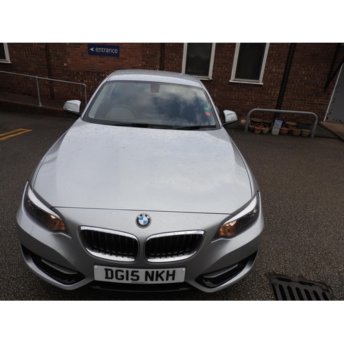 318 - BMW 220i Sports Coupe motor car, registration DG15 NKH, finished in silver, 6567 recorded miles from... 