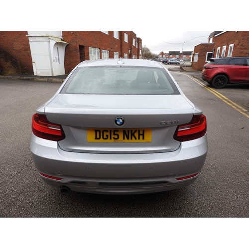 318 - BMW 220i Sports Coupe motor car, registration DG15 NKH, finished in silver, 6567 recorded miles from... 