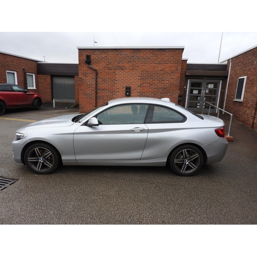 318 - BMW 220i Sports Coupe motor car, registration DG15 NKH, finished in silver, 6567 recorded miles from... 