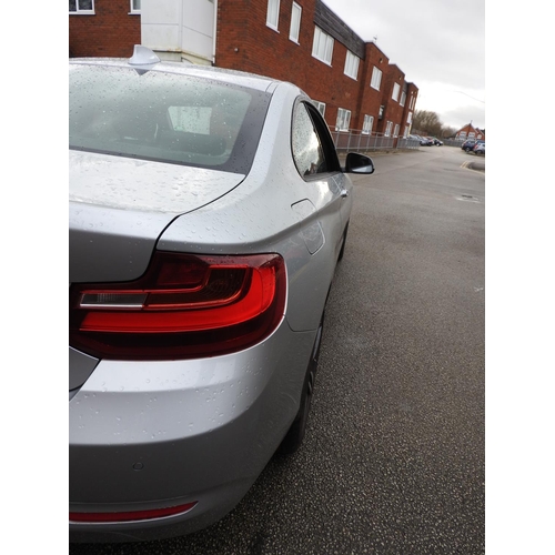 318 - BMW 220i Sports Coupe motor car, registration DG15 NKH, finished in silver, 6567 recorded miles from... 