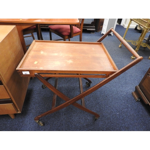 467 - Danish teak folding tea trolley, width 50cm