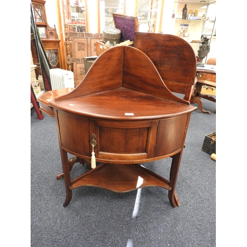 529 - Mahogany bow front corner washstand