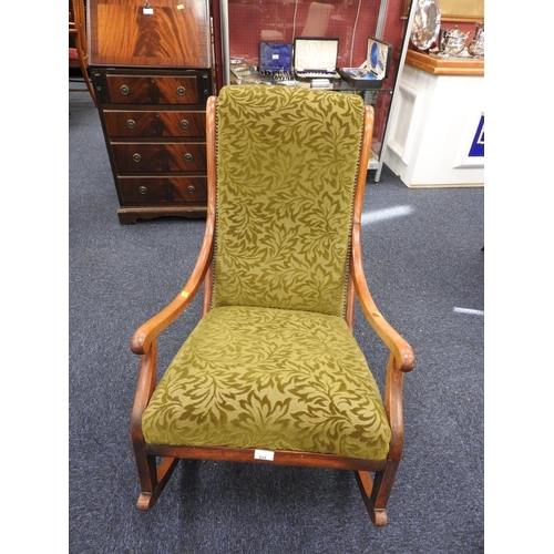 531 - Victorian mahogany and upholstered rocking chair