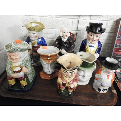 1 - Selection of Toby and character jugs including Copeland Spode Toby Philpot, Lord Kitchener character... 