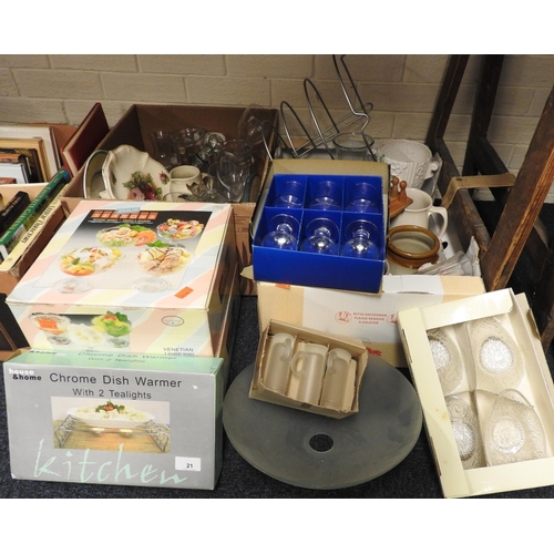 21 - Assorted household ceramics and glassware (2 boxes)