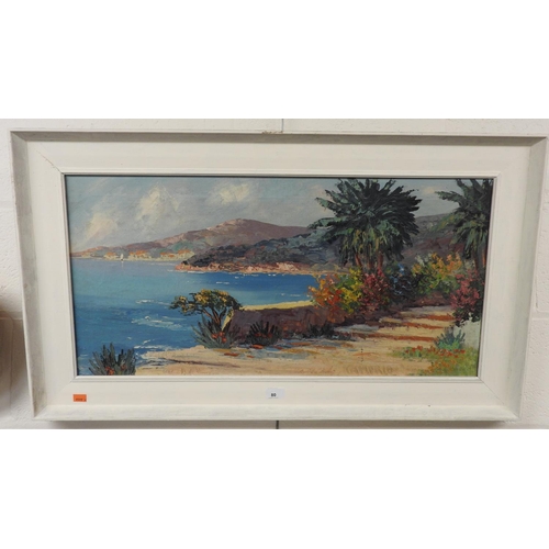 80 - Neapolitan School oil painting, Coastal scene, signed Camprio