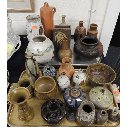 84 - Assortment of Art and Studio Pottery including Pat Higginbotham (1928-2010) ovoid vase, and Pru Gree... 