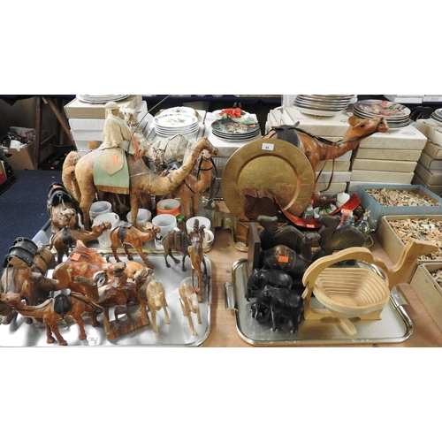 89 - Collection of decorative camel and other ornaments (4 trays)