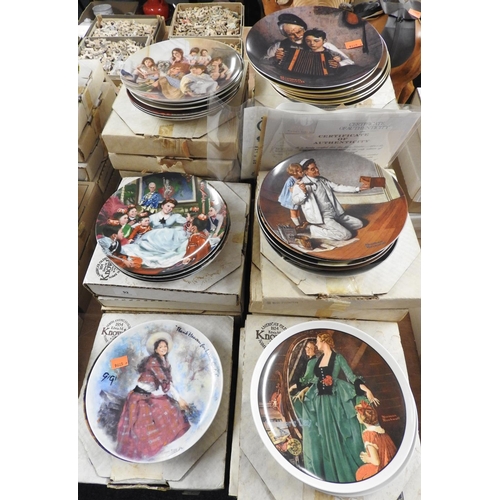 92 - Quantity of Knowles (USA) collectors plates including Norman Rockwell, and classic movie scenes, wit... 