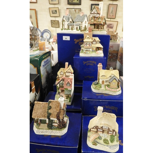 99 - Eight David Winter cottages including 'Newtown Millhouse' limited edition, all boxed