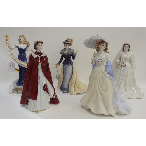 126 - Four boxed Royal Worcester figures including 'Destiny', limited edition, 'Elizabeth'; HM Queen Eliza... 