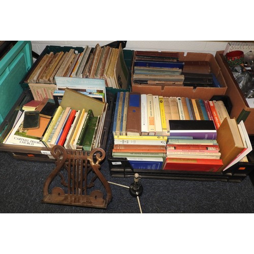 45 - Musician Interest: assorted music books and books relating to Christianity and churches etc. (4 boxe... 