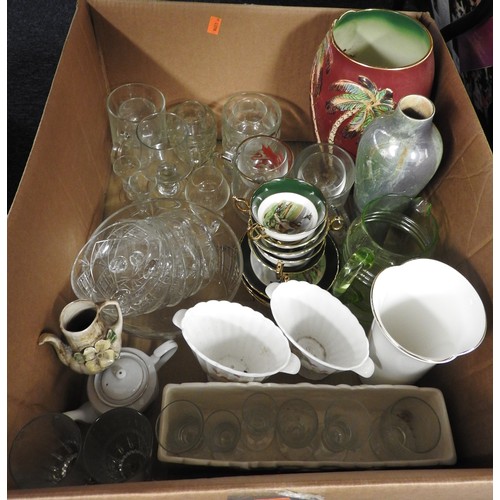 90A - Assorted decorative household glassware and ceramics (1 box)