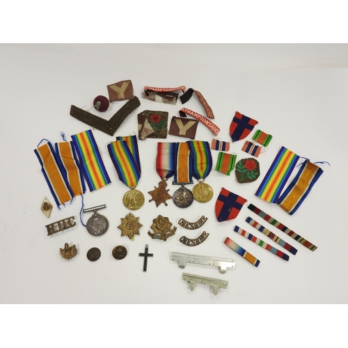 293 - Great War medals including 1914-15 Star Group to 18523L.Cpl. A. J. Street. Cheshire Regiment; also a... 