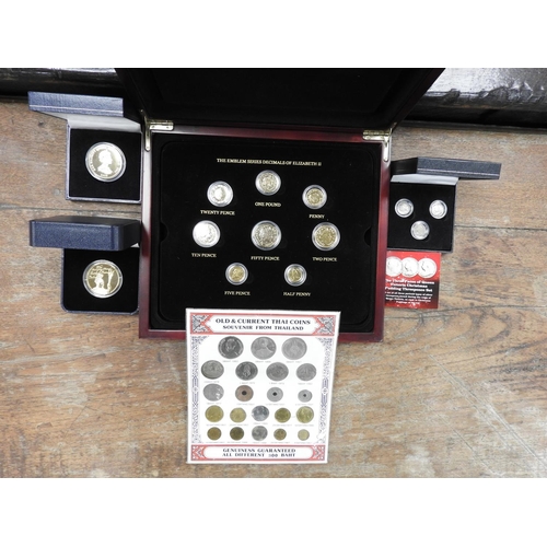 295 - Assorted coins including presentation case of pre-decimals of George VI, Elizabeth II and the decima... 