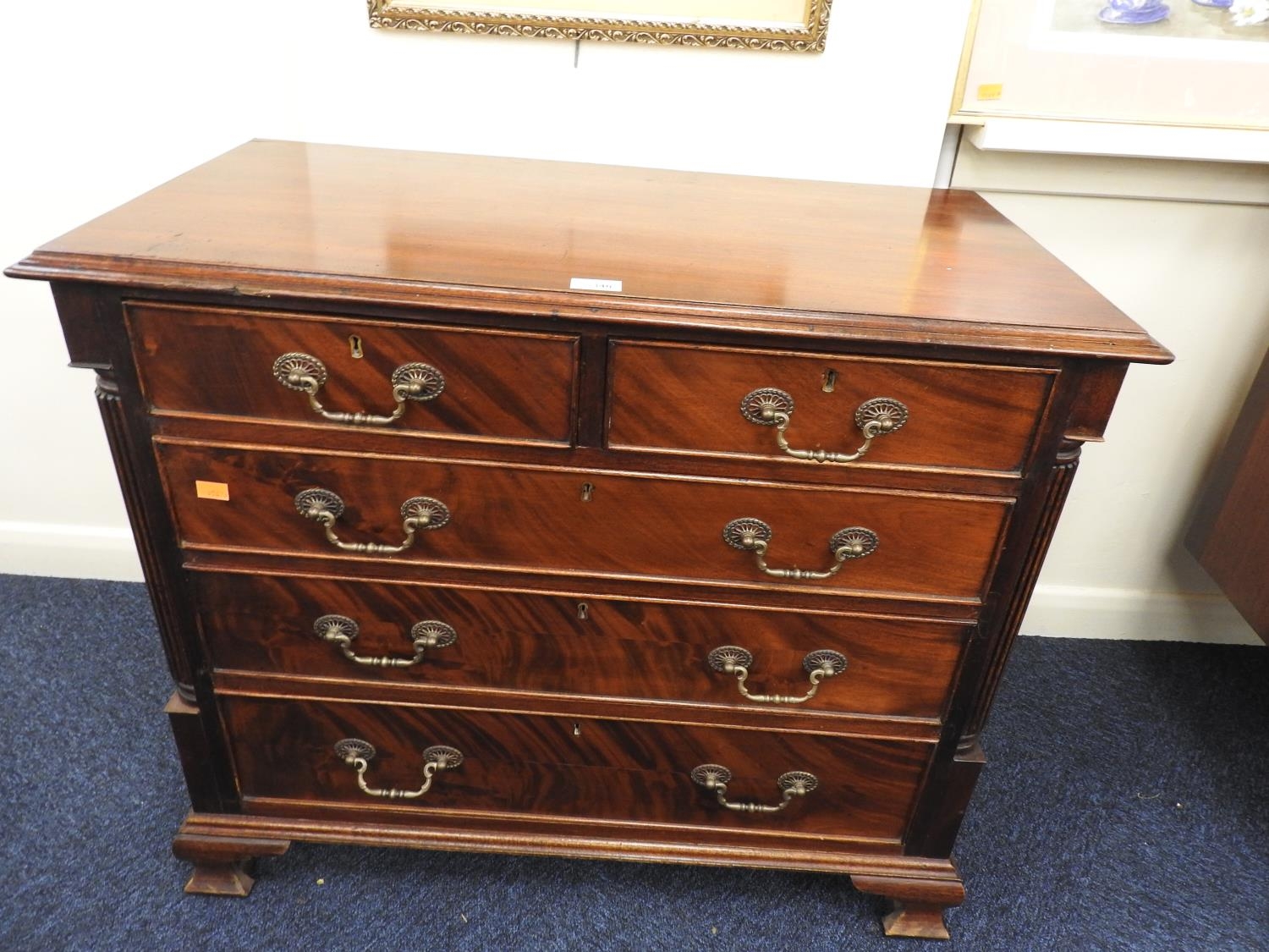 Mahogany small chest of drawers in the style, width 186.5cm