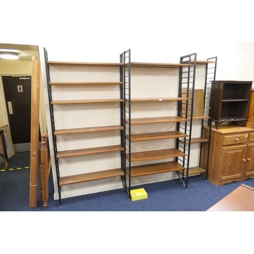 454 - Staples Ladderax modular shelving units, height of the uprights 201cm