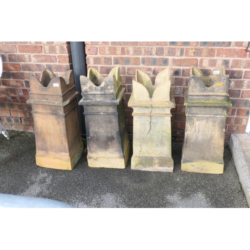 474 - Four Victorian terracotta chimney pots