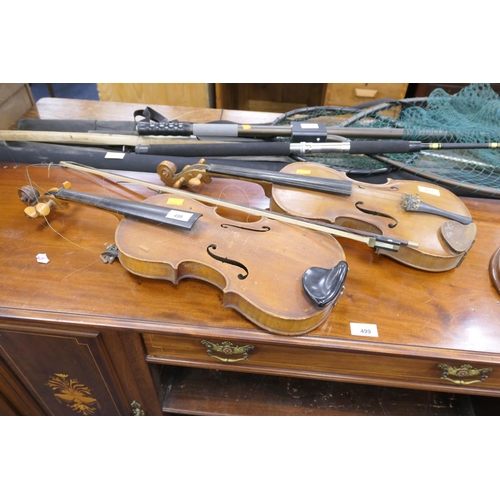 498 - Vintage violin with one piece 14