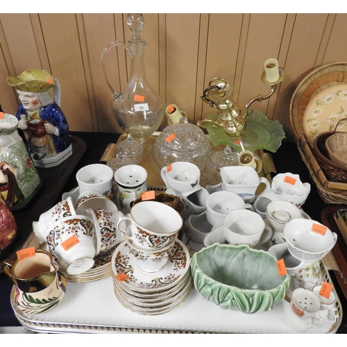53 - Mixed ceramics and glassware including a small selection of Victorian and later shaving mugs, Colclo... 