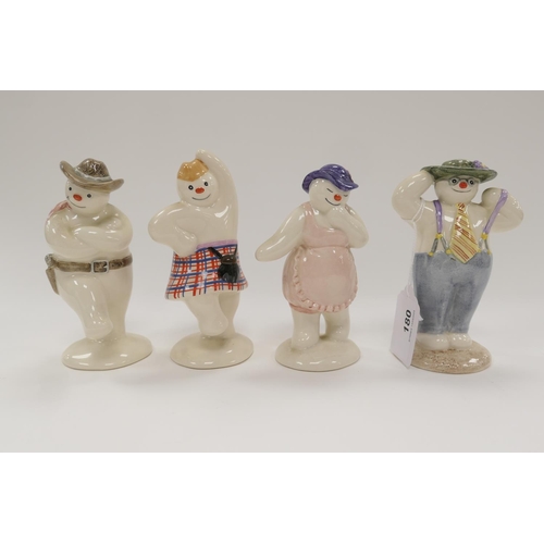 180 - Four Royal Doulton The Snowman Gift Collection figures 'Stylish Snowman', 'Cowboy Snowman', 'Lady Sn... 