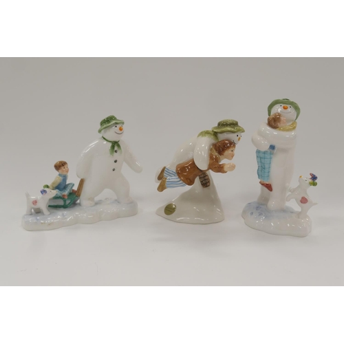 185 - Three Beswick The Snowman Collection figures 'Snowman and James flying', 'Billy and the snow dog' an... 