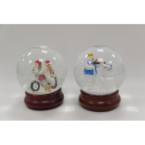 187 - Two Coalport The Snowman snow globes 'Hold on tight' and At the party'