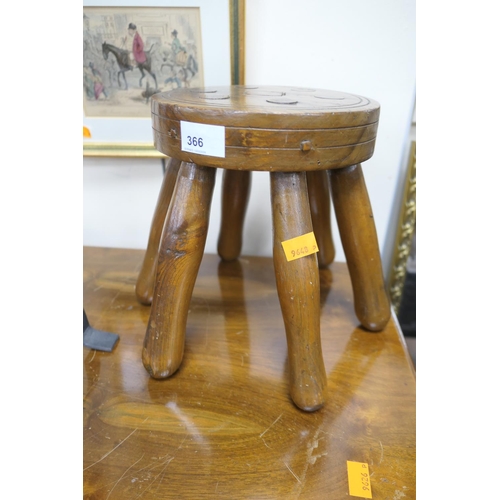 366 - Victorian ash stool (converted)