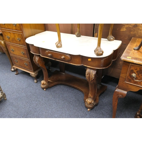 421 - Victorian walnut marble topped washstand