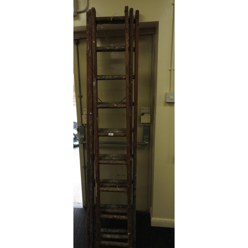 507 - Set of wooden extendable ladders