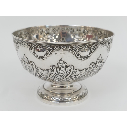 143 - Late Victorian silver rose bowl, by George Jackson & David Fullerton, London 1897, wrythen vertiline... 