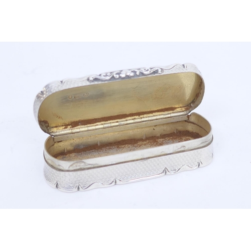 153 - Victorian silver snuff box, by Edward Smith, Birmingham 1856, shaped rectangular form with engine tu... 