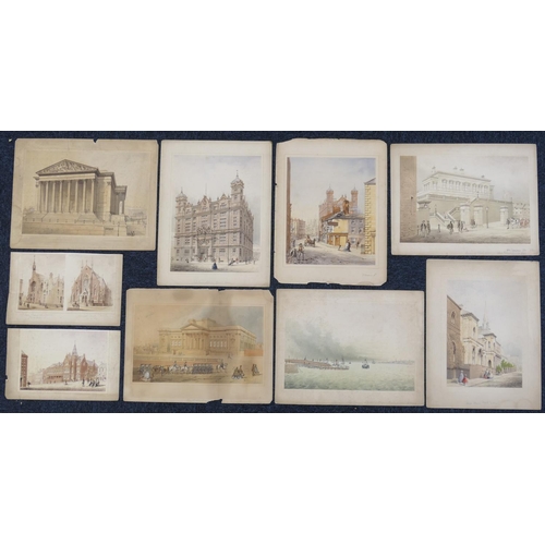 259 - After William Gawin Herdman (1805-1882), Ten framed lithographic engravings of Liverpool landmarks, ... 