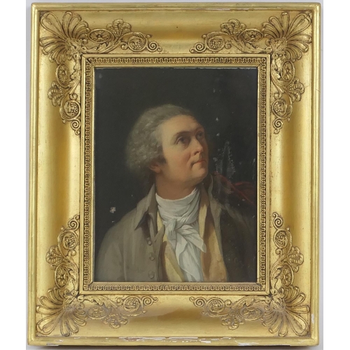 279 - English School (late 18th Century), Portrait of a gentleman in a brown coat, pastel on paper, 24cm x... 