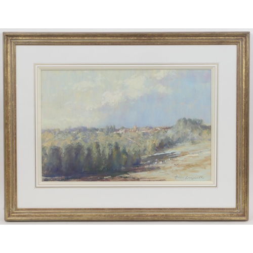 282 - James Longueville (b. 1942), Evening Light, Overton on Dee, pastel, signed, titled verso, 40cm x 60c... 