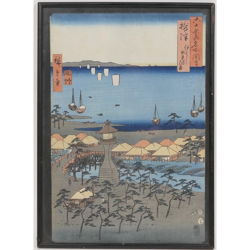 285 - Utagawa Hiroshige (Japanese 1797-1858), 'Settsu Province: Idemi Beach at Sumiyoshi', woodblock, publ... 